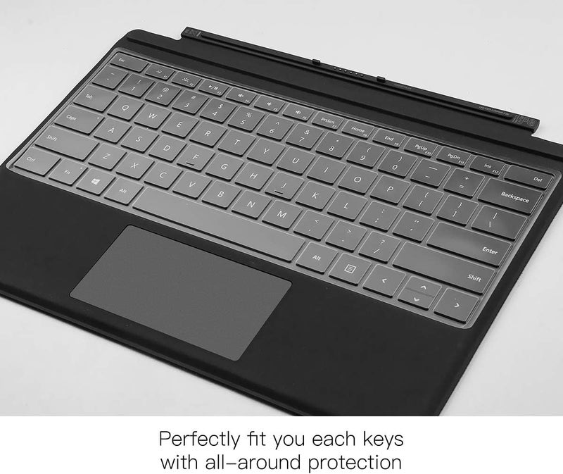 CaseBuy Microsoft Surface Keyboard Cover - Ultra Thin Transparent Skin, Accessory for Surface Pro 7, 6, 5, 4 - US Layout - Image 3